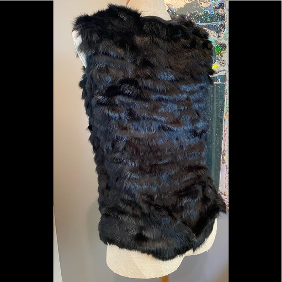 NWT Dolce Cabo Black real Rabbit Fur Vest size small - Picture 4 of 6